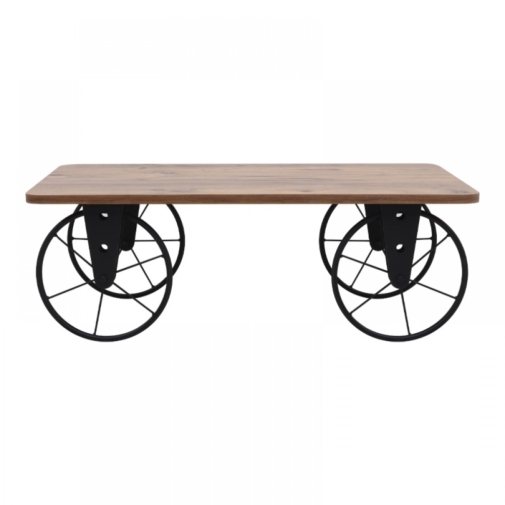 Τραπεζάκι σαλονιού Jemmy Megapap Mdf - μεταλλικό χρώμα ακακίας 90x55x33εκ.