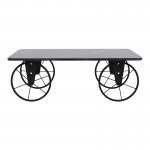 Τραπεζάκι σαλονιού Jemmy Megapap Mdf - μεταλλικό χρώμα μαύρο εφέ μαρμάρου 90x55x33εκ.