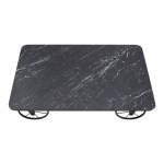 Τραπεζάκι σαλονιού Jemmy Megapap Mdf - μεταλλικό χρώμα μαύρο εφέ μαρμάρου 90x55x33εκ.
