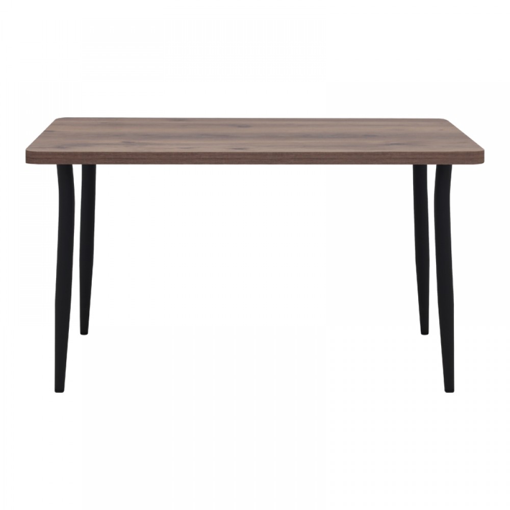 Τραπέζι Levico Megapap Mdf - μεταλλικό χρώμα καπνιστή καρυδιά 130x75x75εκ.