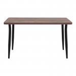 Τραπέζι Levico Megapap Mdf - μεταλλικό χρώμα καπνιστή καρυδιά 130x75x75εκ.