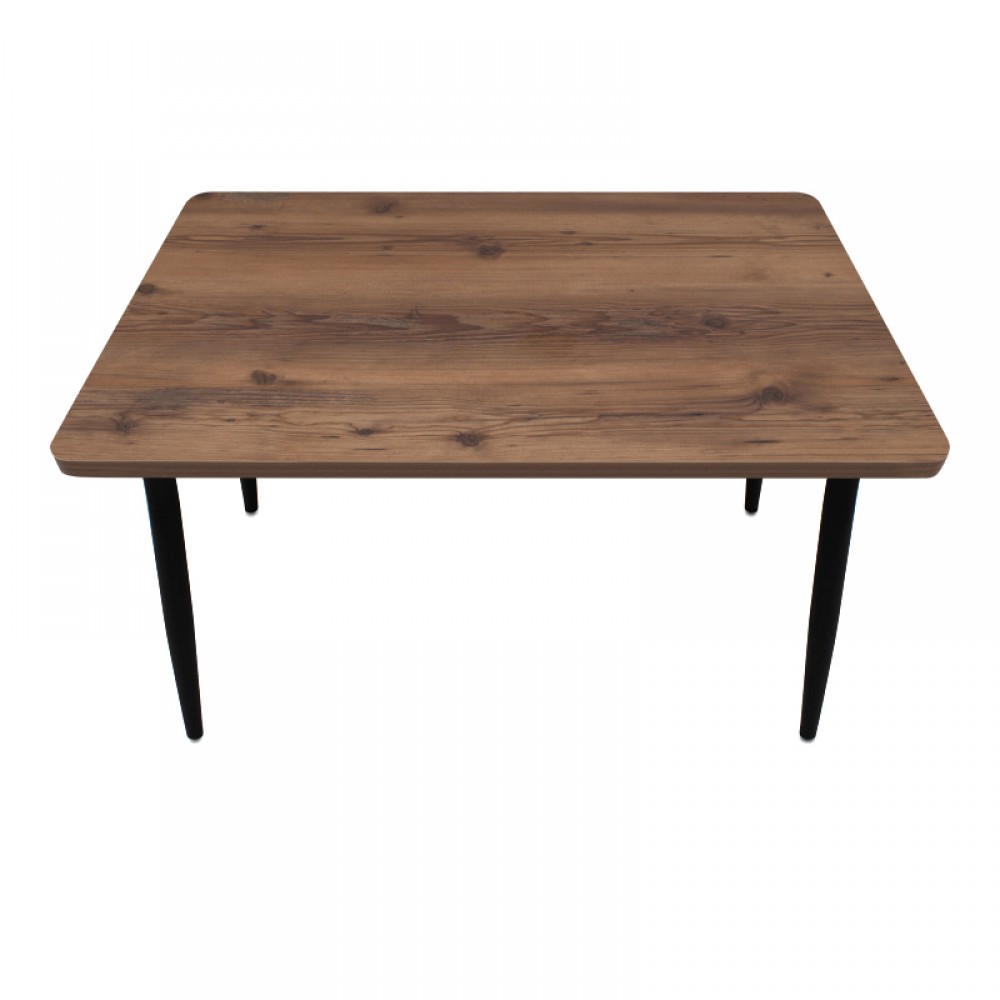 Τραπέζι Levico Megapap Mdf - μεταλλικό χρώμα καπνιστή καρυδιά 130x75x75εκ.