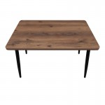 Τραπέζι Levico Megapap Mdf - μεταλλικό χρώμα καπνιστή καρυδιά 130x75x75εκ.