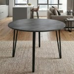 Τραπέζι Zeno Megapap χρώμα σκούρο γκρι σκυροδέματος Ø110x73,5εκ.