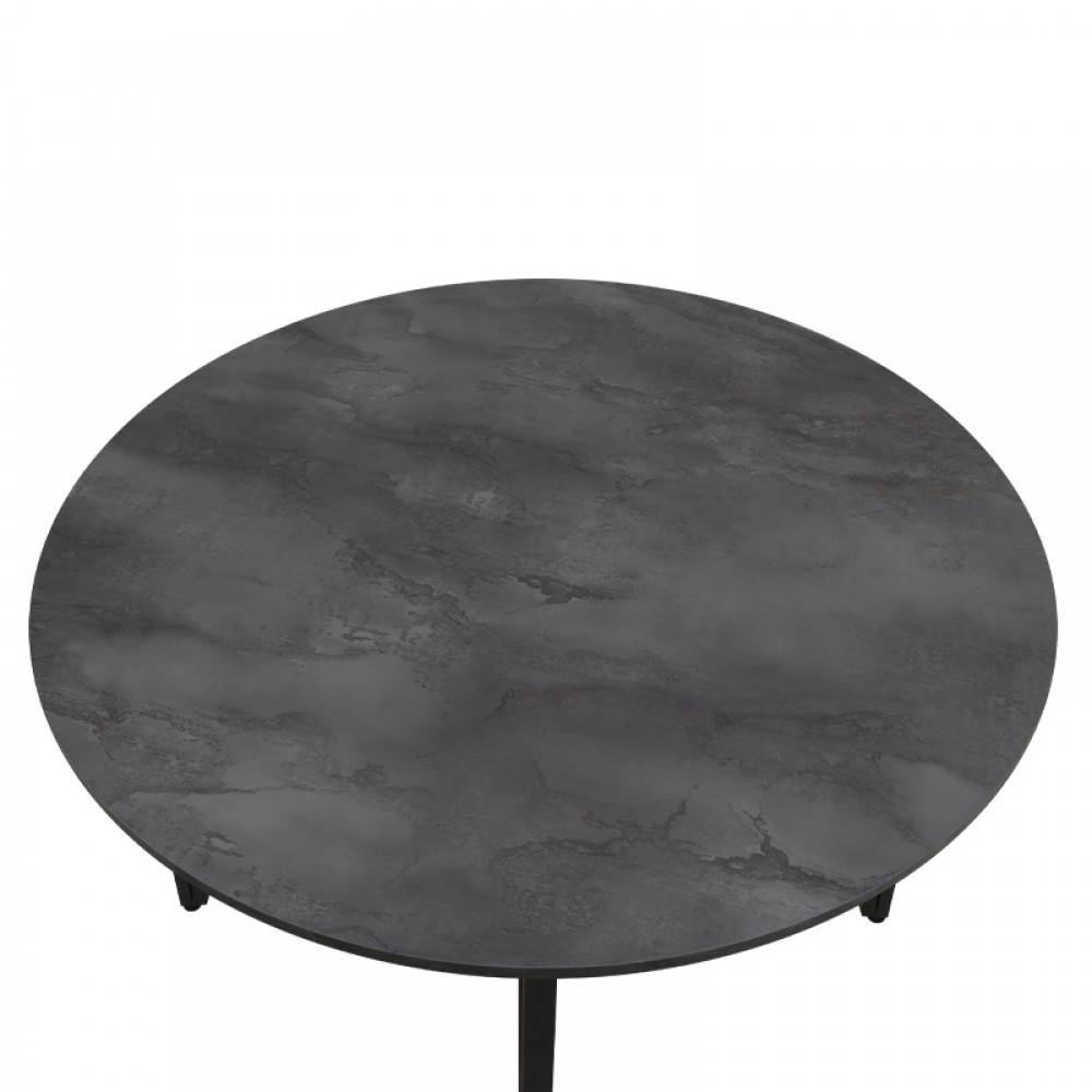 Τραπέζι Zeno Megapap χρώμα σκούρο γκρι σκυροδέματος Ø110x73,5εκ.