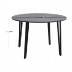 Τραπέζι Zeno Megapap χρώμα σκούρο γκρι σκυροδέματος Ø110x73,5εκ.