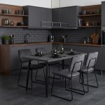 Τραπέζι Levico Megapap Mdf - μεταλλικό χρώμα σκούρο γκρι σκυροδέματος 130x70x75εκ.