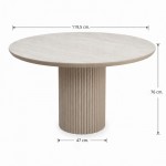 Τραπέζι Hazar Megapap Mdf χρώμα travertine - sandstone Ø119,5x76εκ.