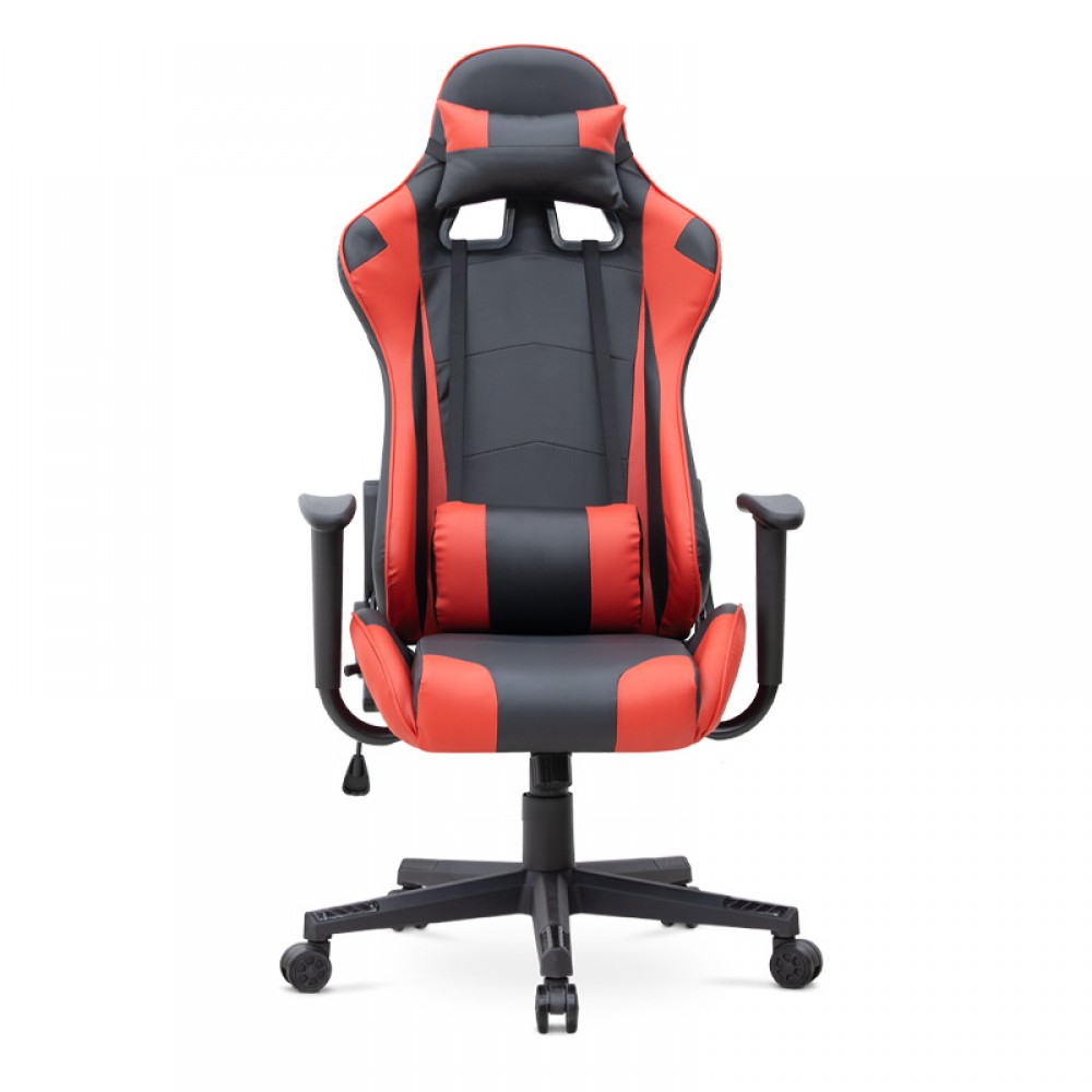 Καρέκλα γραφείου Gaming Alonso Megapap από τεχνόδερμα χρώμα κόκκινο - μαύρο 67x70x125/135 εκ.