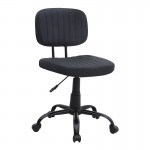 Καρέκλα γραφείου Romano Megapap από τεχνόδερμα χρώμα μαύρο 46x53x79/86εκ.