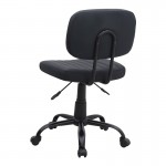 Καρέκλα γραφείου Romano Megapap από τεχνόδερμα χρώμα μαύρο 46x53x79/86εκ.