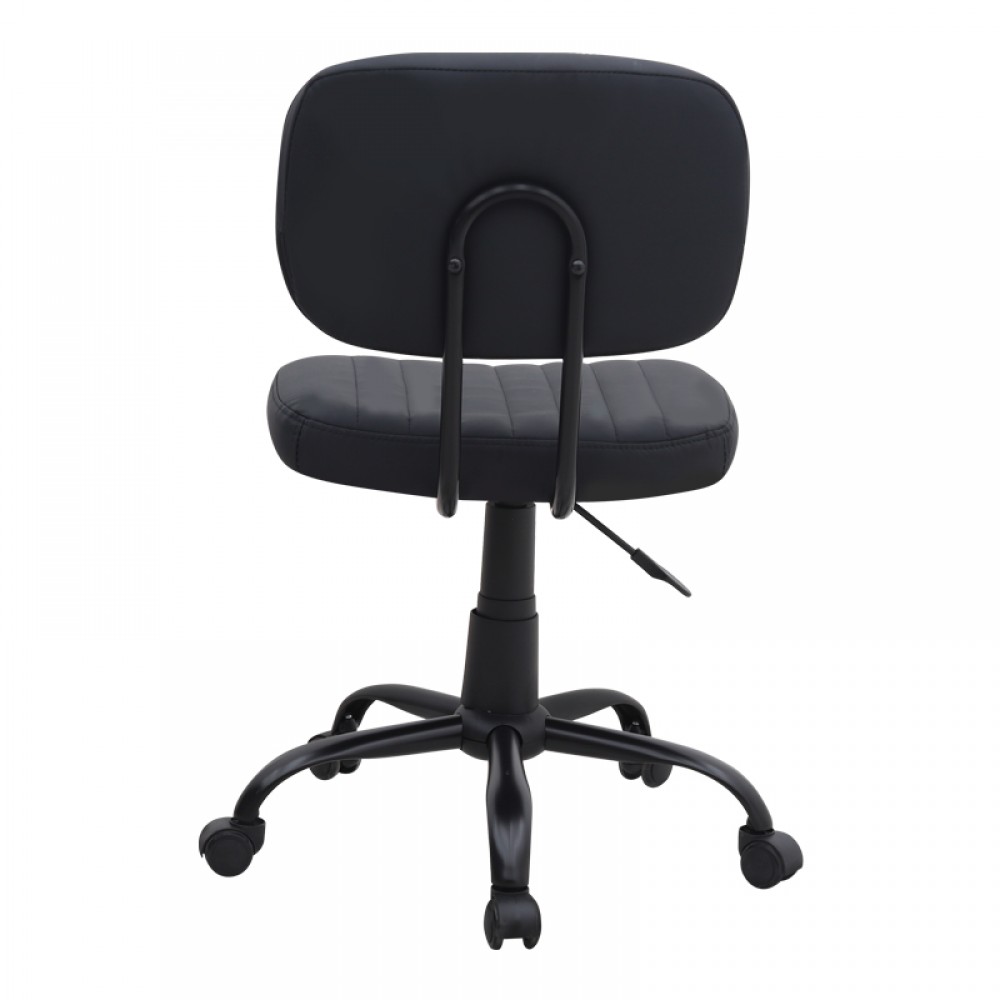 Καρέκλα γραφείου Romano Megapap από τεχνόδερμα χρώμα μαύρο 46x53x79/86εκ.