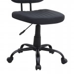 Καρέκλα γραφείου Romano Megapap από τεχνόδερμα χρώμα μαύρο 46x53x79/86εκ.