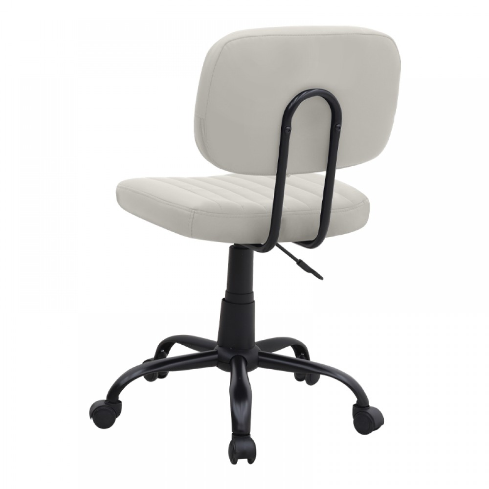 Καρέκλα γραφείου Romano Megapap από τεχνόδερμα χρώμα λευκό 46x53x79/86εκ.