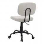 Καρέκλα γραφείου Romano Megapap από τεχνόδερμα χρώμα λευκό 46x53x79/86εκ.