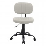 Καρέκλα γραφείου Romano Megapap από τεχνόδερμα χρώμα λευκό 46x53x79/86εκ.