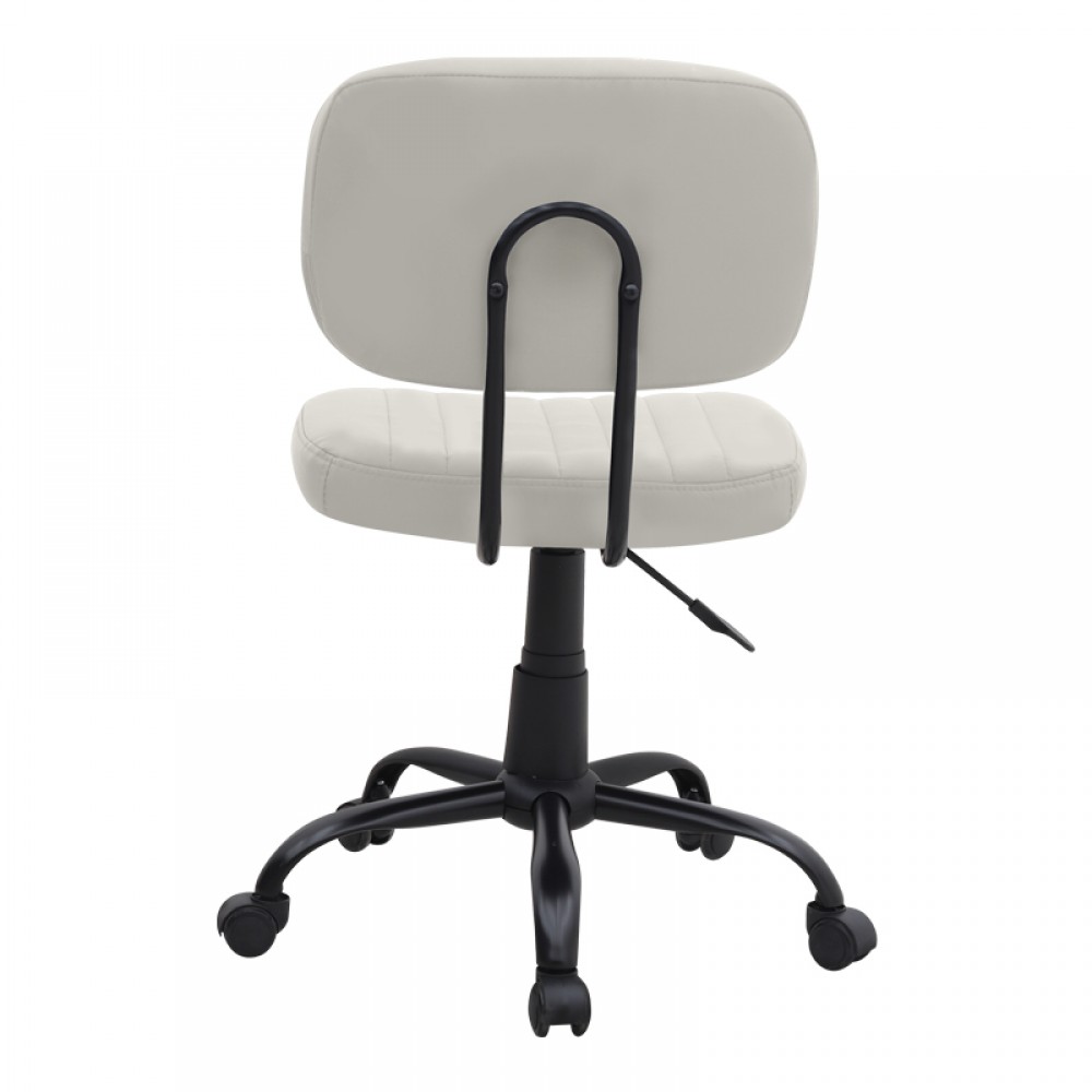 Καρέκλα γραφείου Romano Megapap από τεχνόδερμα χρώμα λευκό 46x53x79/86εκ.