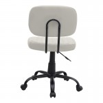 Καρέκλα γραφείου Romano Megapap από τεχνόδερμα χρώμα λευκό 46x53x79/86εκ.