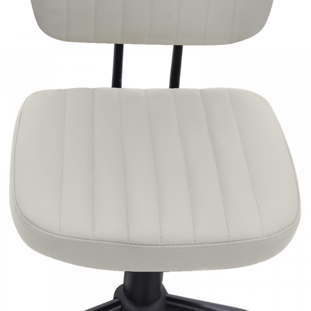 Καρέκλα γραφείου Romano Megapap από τεχνόδερμα χρώμα λευκό 46x53x79/86εκ.