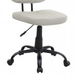 Καρέκλα γραφείου Romano Megapap από τεχνόδερμα χρώμα λευκό 46x53x79/86εκ.