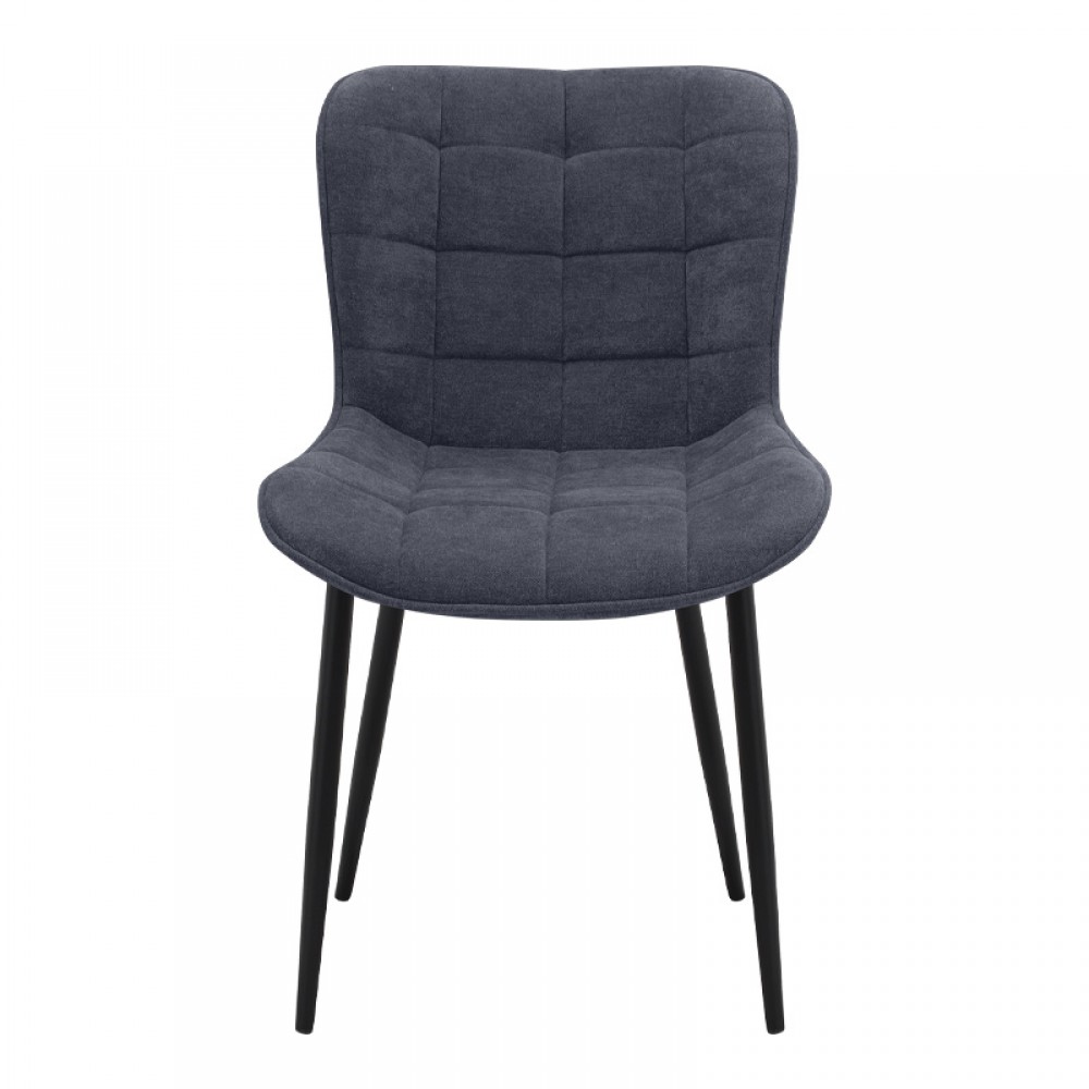 Καρέκλα τραπεζαρίας Chiara Megapap ανθρακί ύφασμα - μεταλλικό μαύρο πόδι 48x58x81εκ.