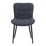 Καρέκλα τραπεζαρίας Chiara Megapap ανθρακί ύφασμα - μεταλλικό μαύρο πόδι 48x58x81εκ.