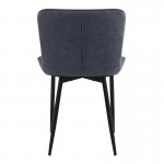 Καρέκλα τραπεζαρίας Chiara Megapap ανθρακί ύφασμα - μεταλλικό μαύρο πόδι 48x58x81εκ.