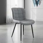 Καρέκλα τραπεζαρίας Chiara Megapap γκρι ύφασμα - μεταλλικό μαύρο πόδι 48x58x81εκ.