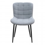 Καρέκλα τραπεζαρίας Chiara Megapap γκρι ύφασμα - μεταλλικό μαύρο πόδι 48x58x81εκ.