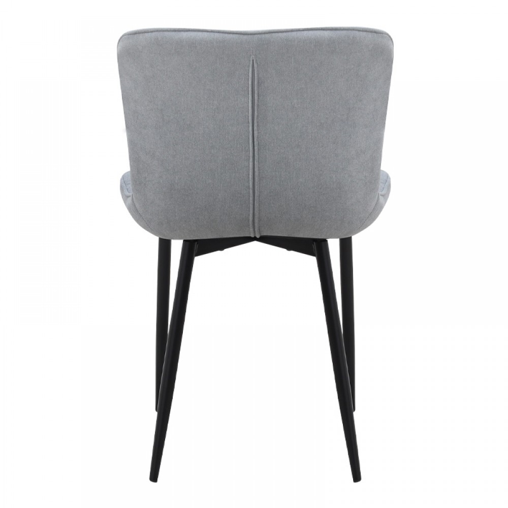 Καρέκλα τραπεζαρίας Chiara Megapap γκρι ύφασμα - μεταλλικό μαύρο πόδι 48x58x81εκ.