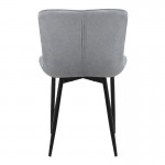 Καρέκλα τραπεζαρίας Chiara Megapap γκρι ύφασμα - μεταλλικό μαύρο πόδι 48x58x81εκ.