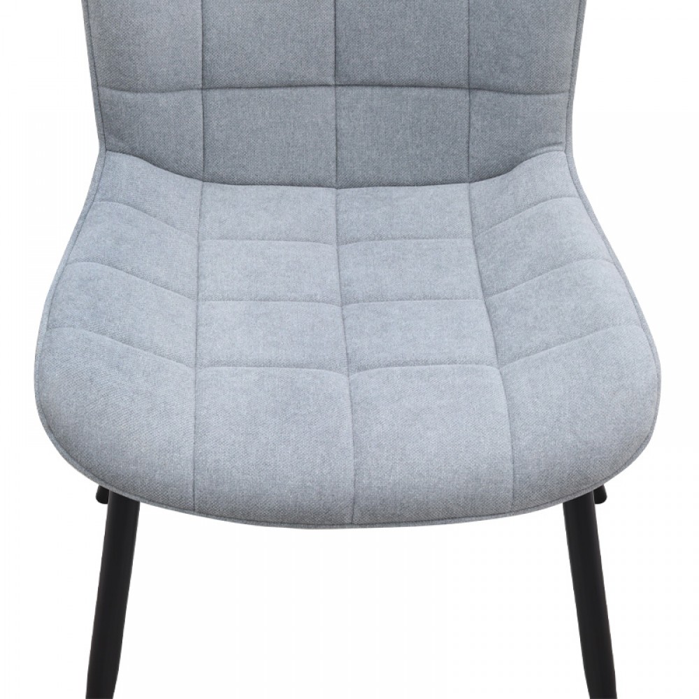 Καρέκλα τραπεζαρίας Chiara Megapap γκρι ύφασμα - μεταλλικό μαύρο πόδι 48x58x81εκ.