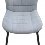 Καρέκλα τραπεζαρίας Chiara Megapap γκρι ύφασμα - μεταλλικό μαύρο πόδι 48x58x81εκ.