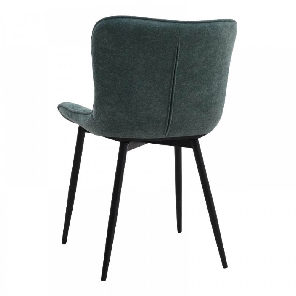 Καρέκλα τραπεζαρίας Chiara Megapap πράσινο ύφασμα - μεταλλικό μαύρο πόδι 48x58x81εκ.