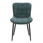Καρέκλα τραπεζαρίας Chiara Megapap πράσινο ύφασμα - μεταλλικό μαύρο πόδι 48x58x81εκ.