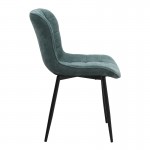 Καρέκλα τραπεζαρίας Chiara Megapap πράσινο ύφασμα - μεταλλικό μαύρο πόδι 48x58x81εκ.