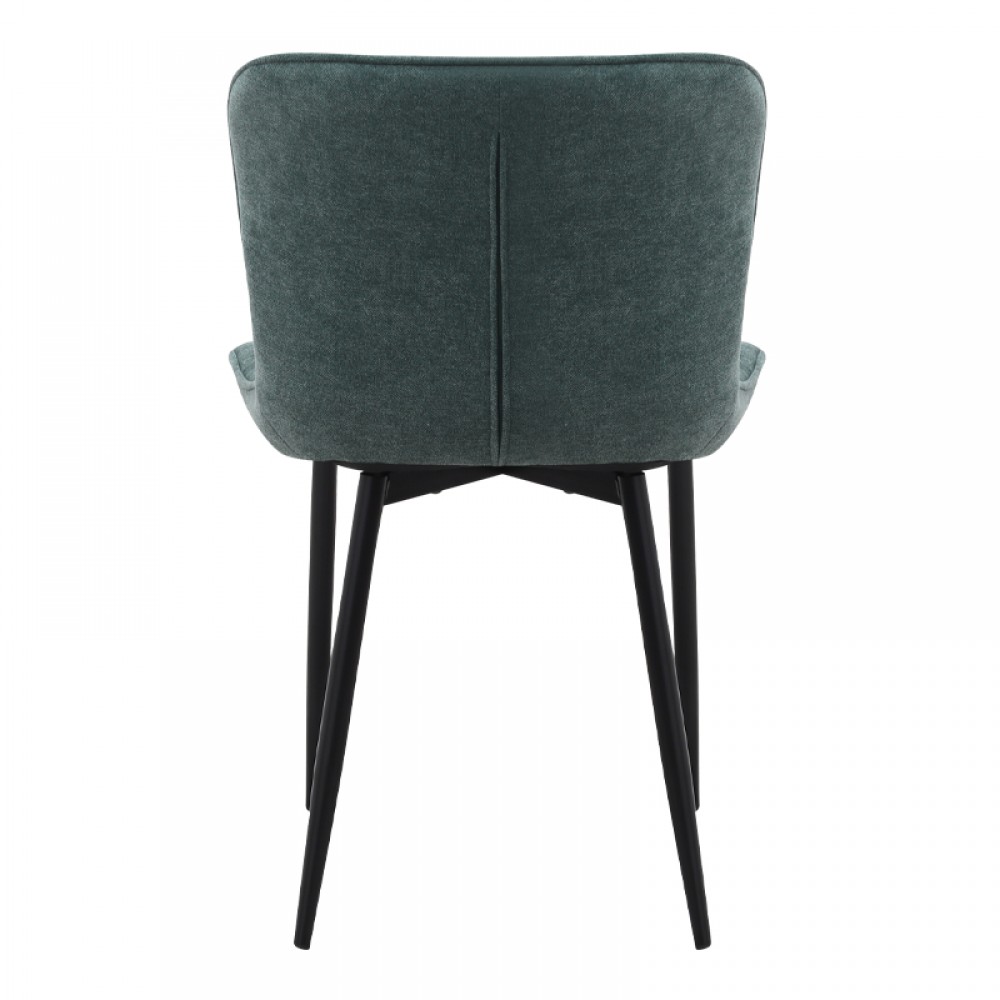 Καρέκλα τραπεζαρίας Chiara Megapap πράσινο ύφασμα - μεταλλικό μαύρο πόδι 48x58x81εκ.