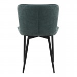 Καρέκλα τραπεζαρίας Chiara Megapap πράσινο ύφασμα - μεταλλικό μαύρο πόδι 48x58x81εκ.