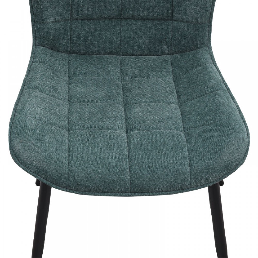 Καρέκλα τραπεζαρίας Chiara Megapap πράσινο ύφασμα - μεταλλικό μαύρο πόδι 48x58x81εκ.