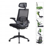 Καρέκλα γραφείου διευθυντική Belora Megapap με ύφασμα Mesh χρώμα μαύρο 63,5x62x117/127εκ.