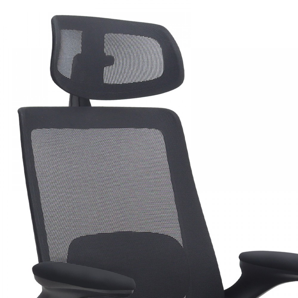 Καρέκλα γραφείου διευθυντική Belora Megapap με ύφασμα Mesh χρώμα μαύρο 63,5x62x117/127εκ.