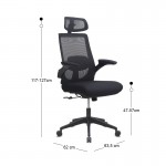 Καρέκλα γραφείου διευθυντική Belora Megapap με ύφασμα Mesh χρώμα μαύρο 63,5x62x117/127εκ.