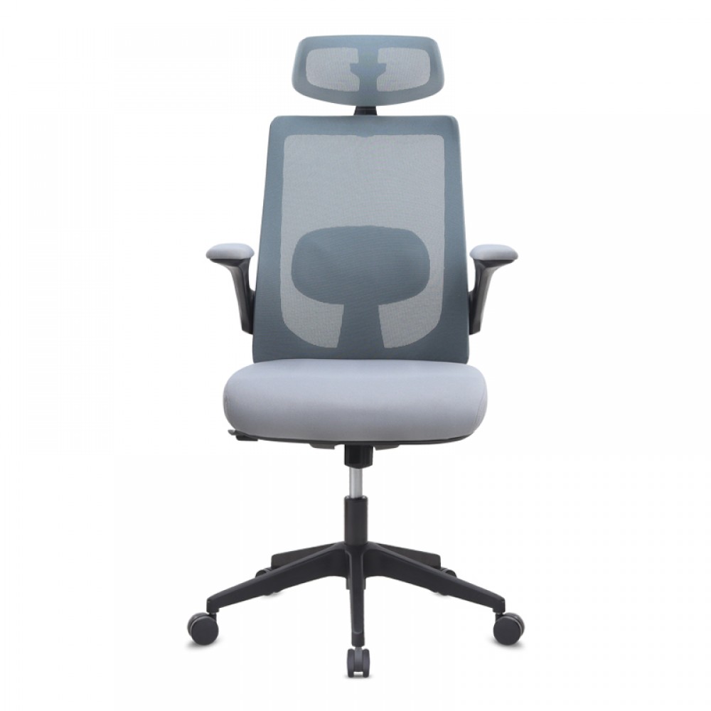 Καρέκλα γραφείου διευθυντική Belora Megapap με ύφασμα Mesh χρώμα γκρι 63,5x62x117/127εκ.