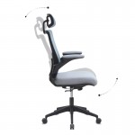 Καρέκλα γραφείου διευθυντική Belora Megapap με ύφασμα Mesh χρώμα γκρι 63,5x62x117/127εκ.