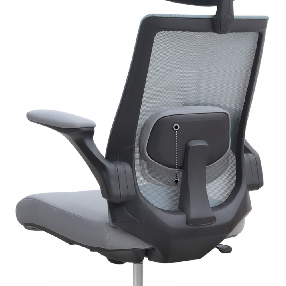 Καρέκλα γραφείου διευθυντική Belora Megapap με ύφασμα Mesh χρώμα γκρι 63,5x62x117/127εκ.