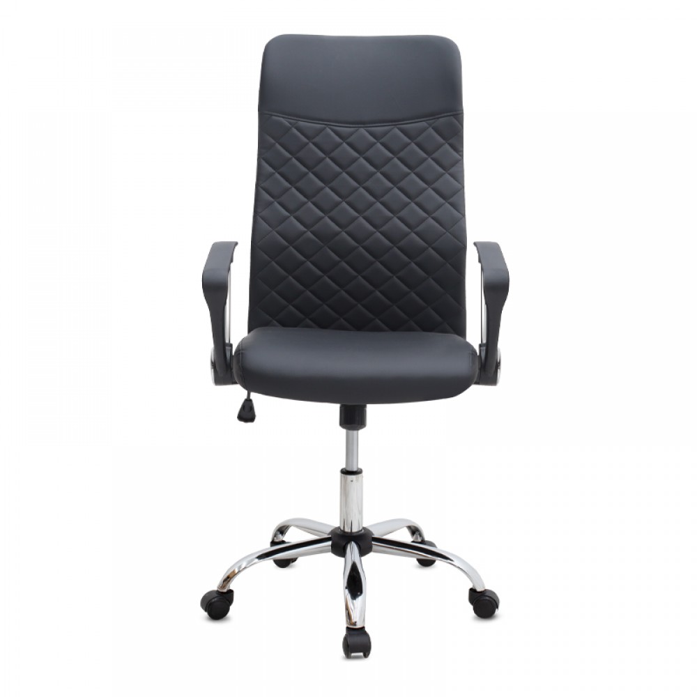 Καρέκλα γραφείου Novaro Megapap από τεχνόδερμα χρώμα μαύρο 61x68x111/121εκ.