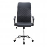 Καρέκλα γραφείου Novaro Megapap από τεχνόδερμα χρώμα μαύρο 61x68x111/121εκ.