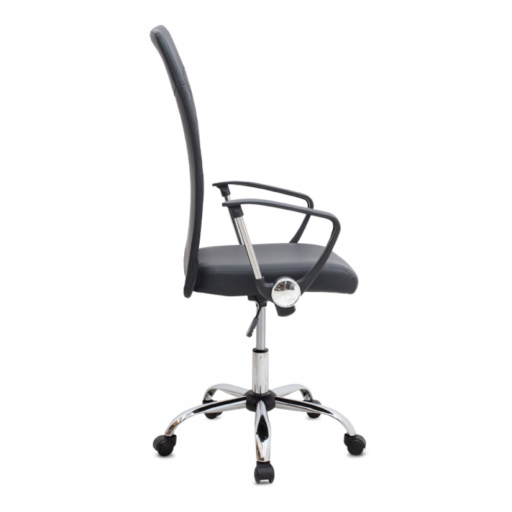 Καρέκλα γραφείου Novaro Megapap από τεχνόδερμα χρώμα μαύρο 61x68x111/121εκ.