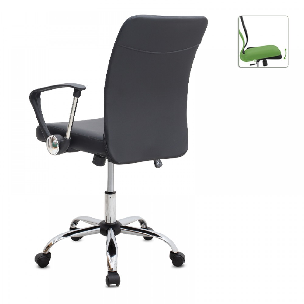 Καρέκλα γραφείου Avelon Megapap από τεχνόδερμα χρώμα μαύρο 60x56x94/103εκ.