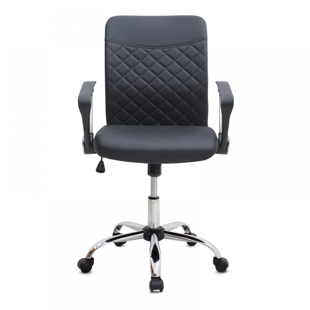 Καρέκλα γραφείου Avelon Megapap από τεχνόδερμα χρώμα μαύρο 60x56x94/103εκ.